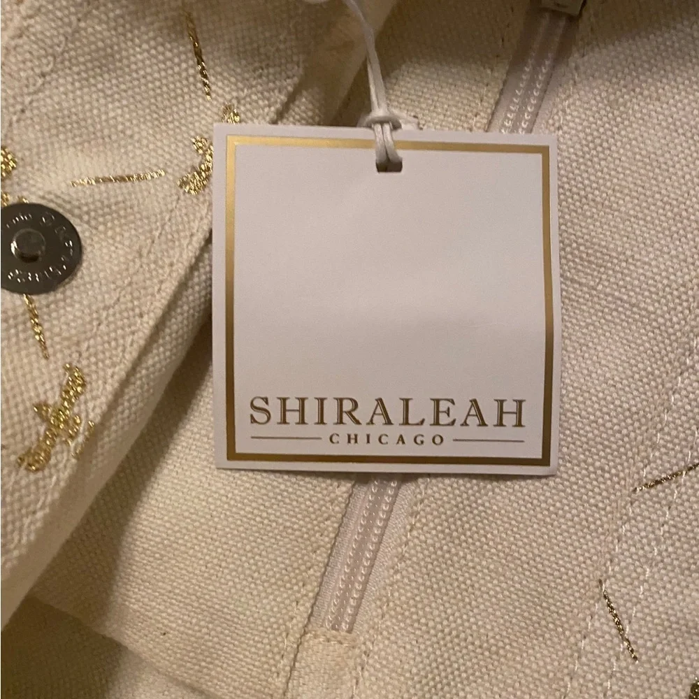 NWT Shiraleah Chicago, Gold Bee canvas tote bag with matching pouch